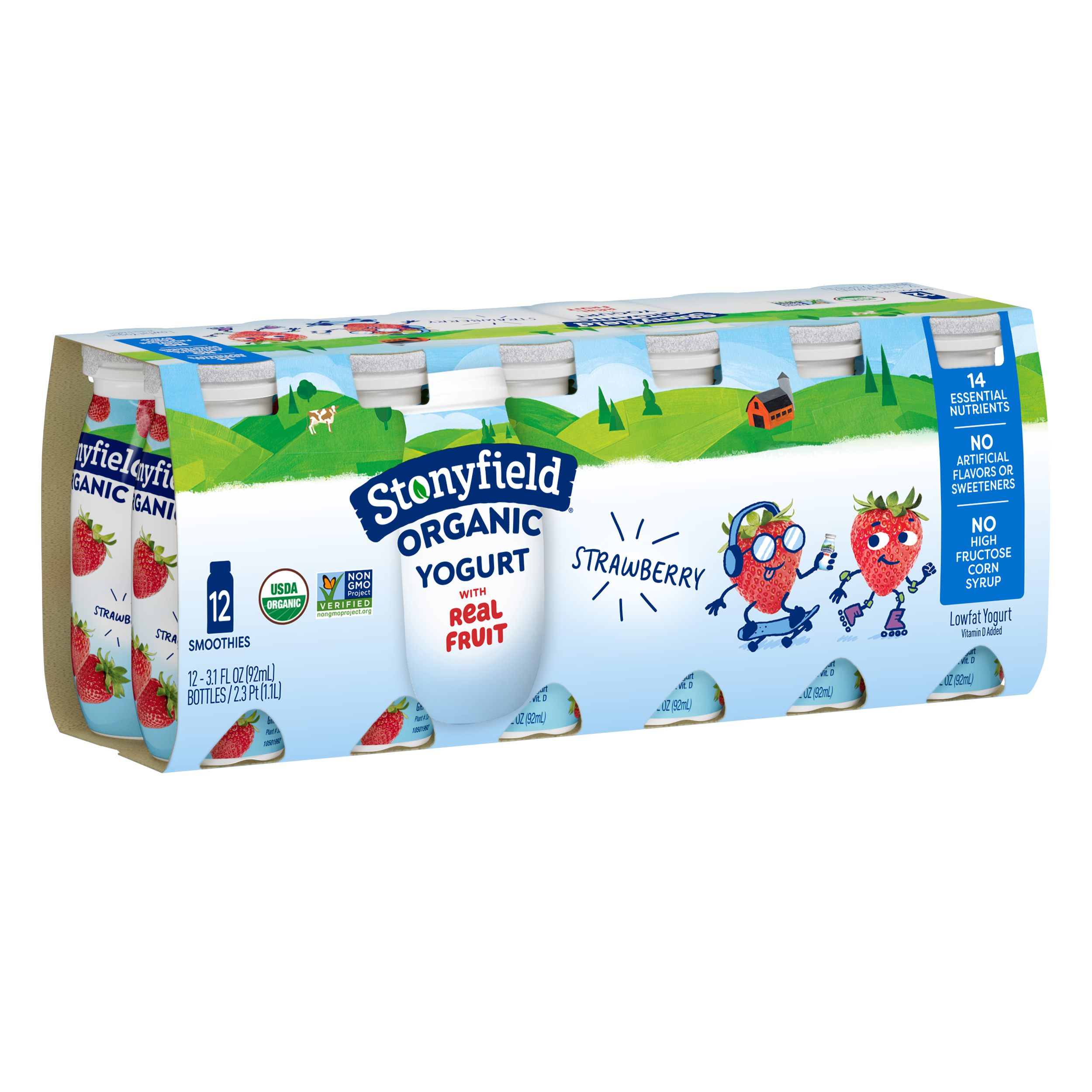 Organic Kids Strawberry Lowfat Yogurt Smoothie by Stonyfield - Tier E kids snack