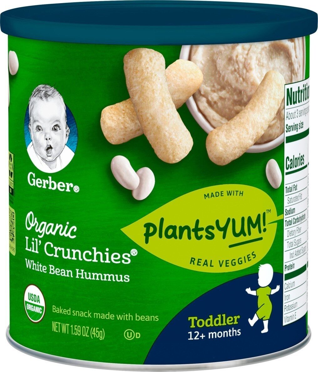 Organic Lil' Crunchies White Bean Hummus (Toddler) by Gerber - Tier A kids snack