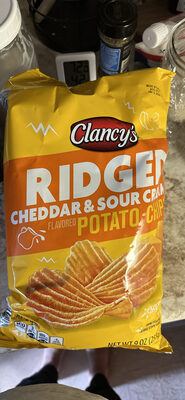 RIDGED CHEDDAR & SOUR CREAM FLAVORED POTATO CHIPS by Clancy's - Tier C kids snack