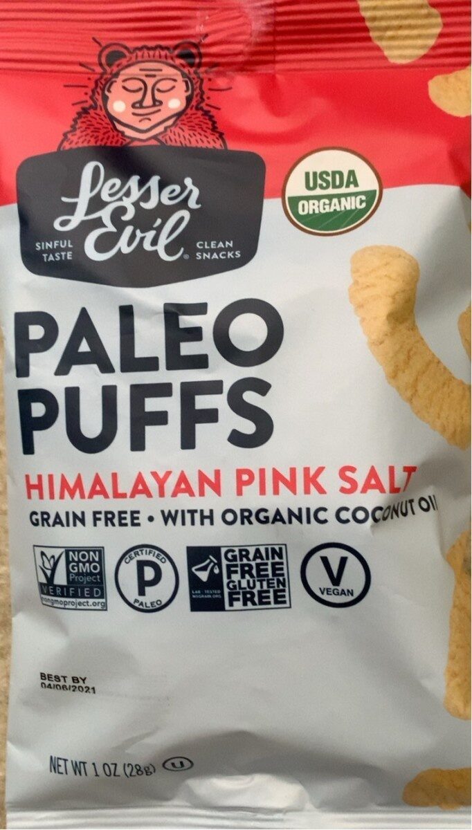 Paleo Puffs Himalayan Salt by LesserEvil - Tier A kids snack