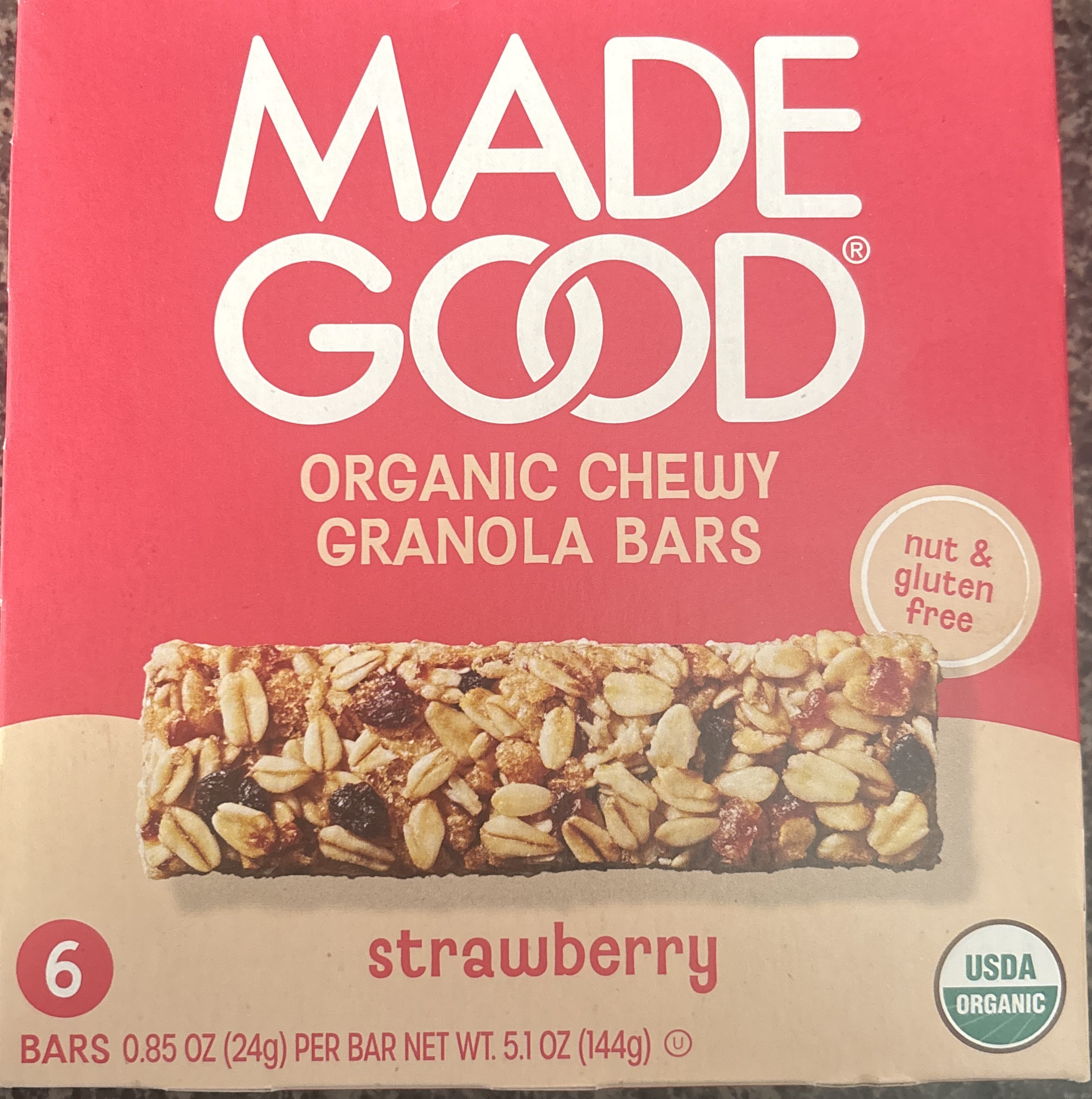 Organic Chewy Granola Bars- Strawberry by MadeGood - Tier D kids snack
