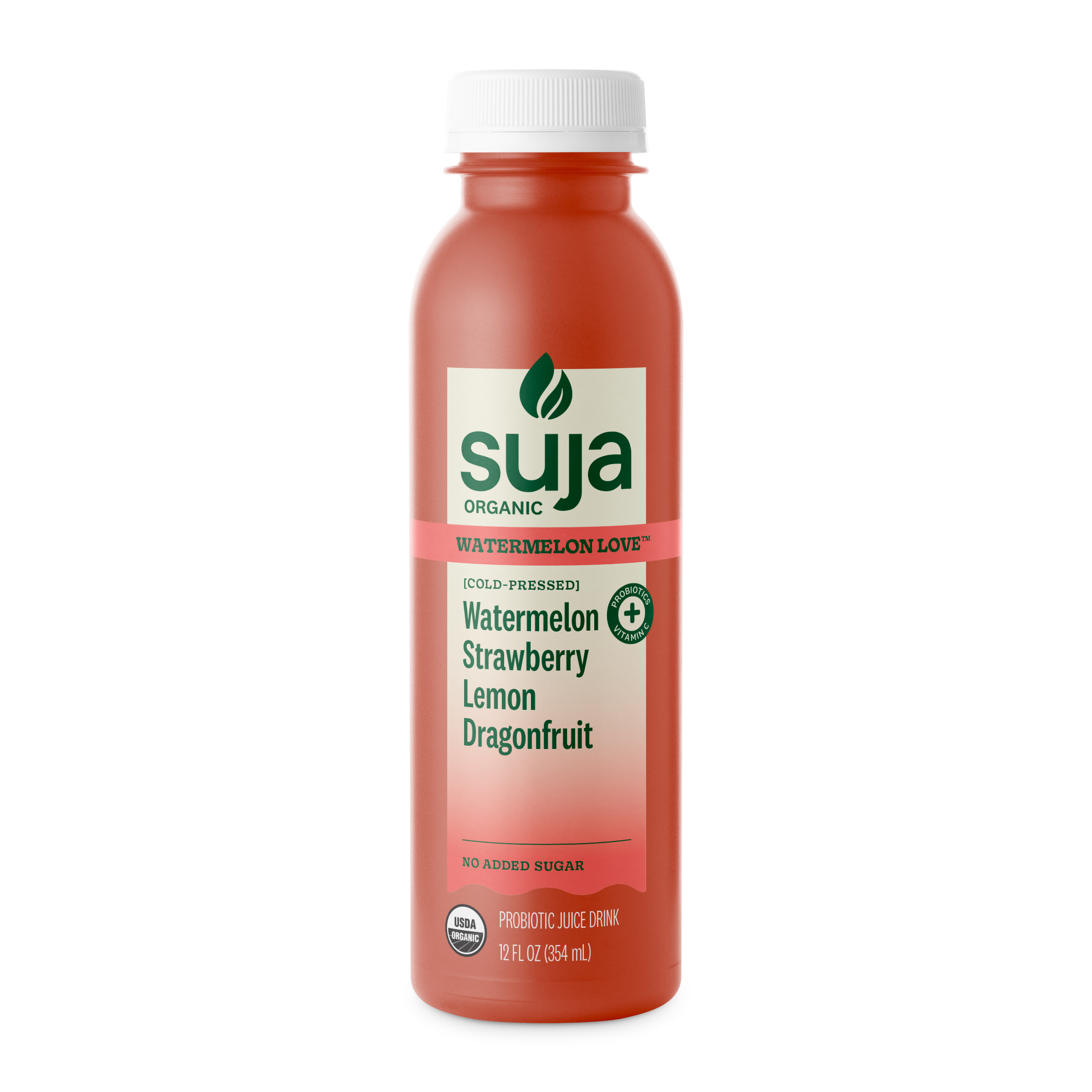 Suja Organic Watermelon Love™ (Watermelon Strawberry Lemon Dragonfruit, Cold-Pressed Probiotic Juice Drink) by Suja Organic - Tier B kids snack