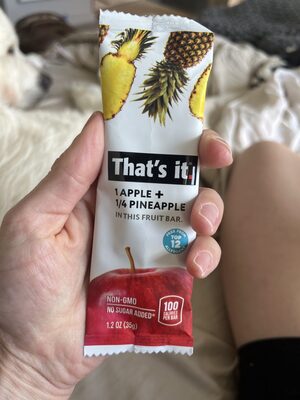Apple + Pineapple Fruit Bar by That's It - Tier E kids snack