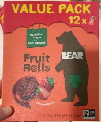 Strawberry Real Fruit Yoyos by BEAR - Tier E kids snack