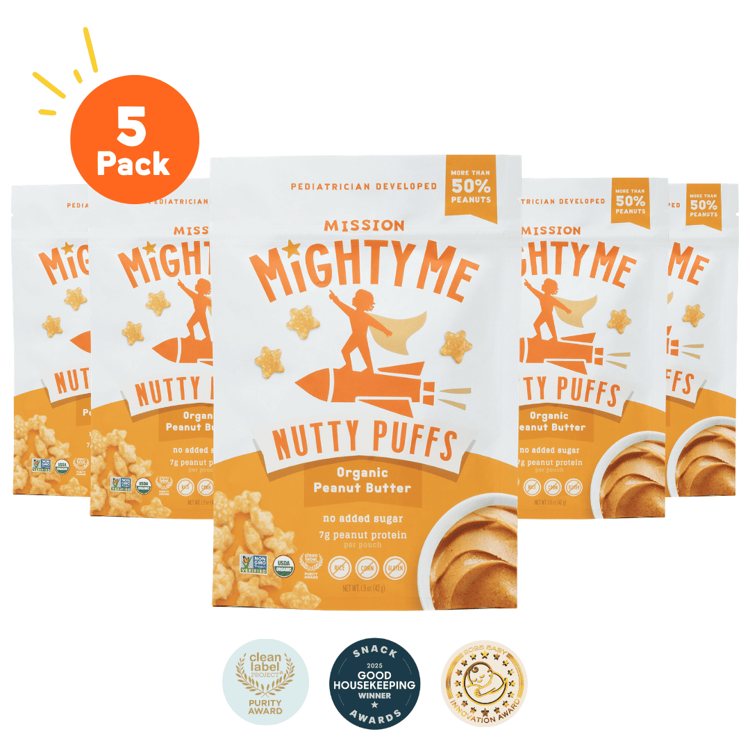 Organic Peanut Butter Puffs by Mission MightyMe - Tier A kids snack