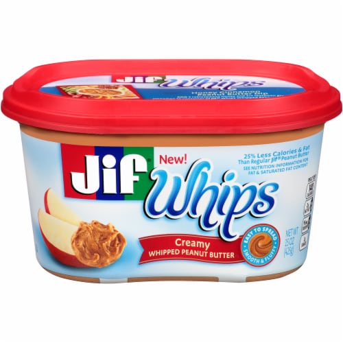 Whips, Creamy Whipped Peanut Butter Spread by Jif - Tier E kids snack