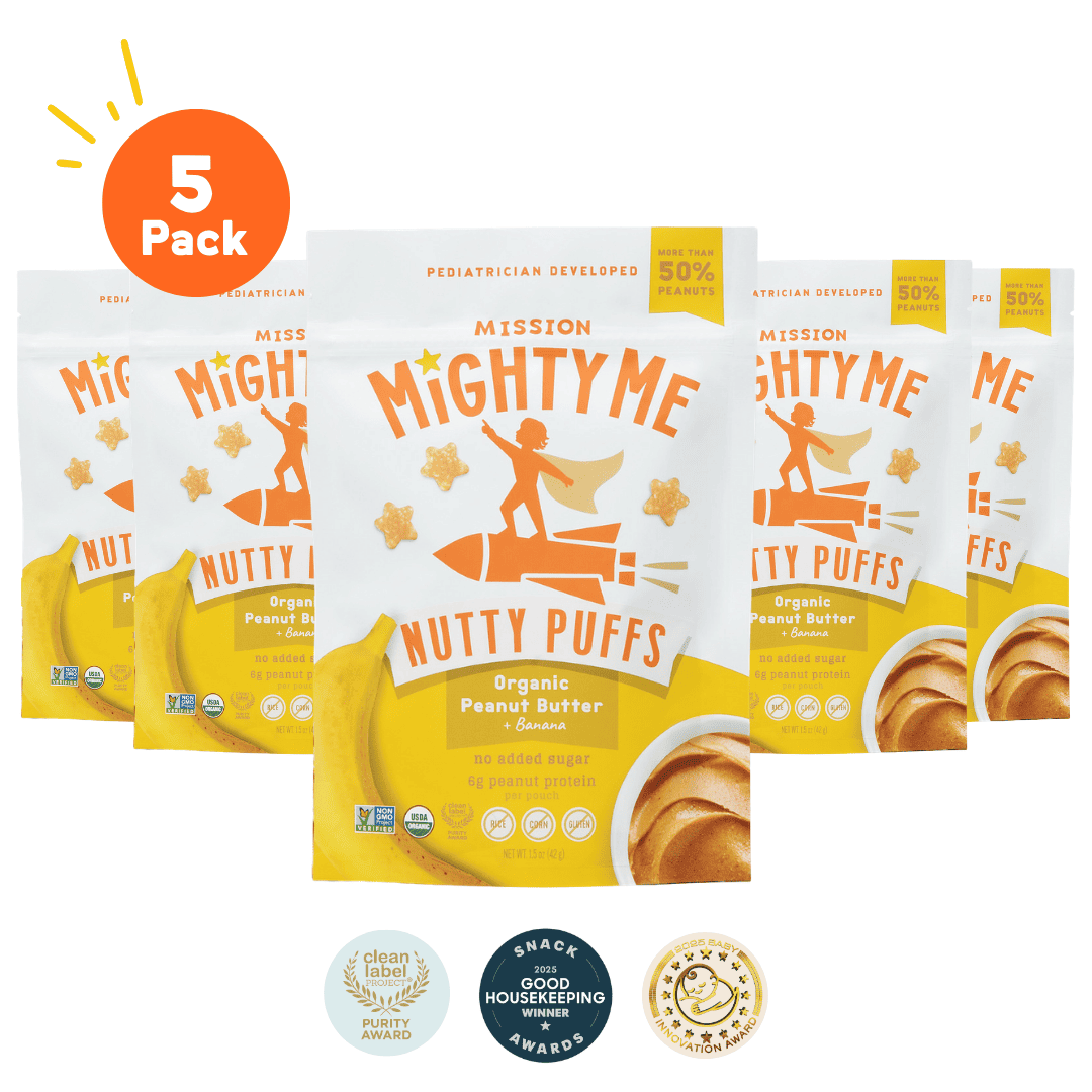 Banana Peanut Butter Puffs by Mission MightyMe - Tier A kids snack