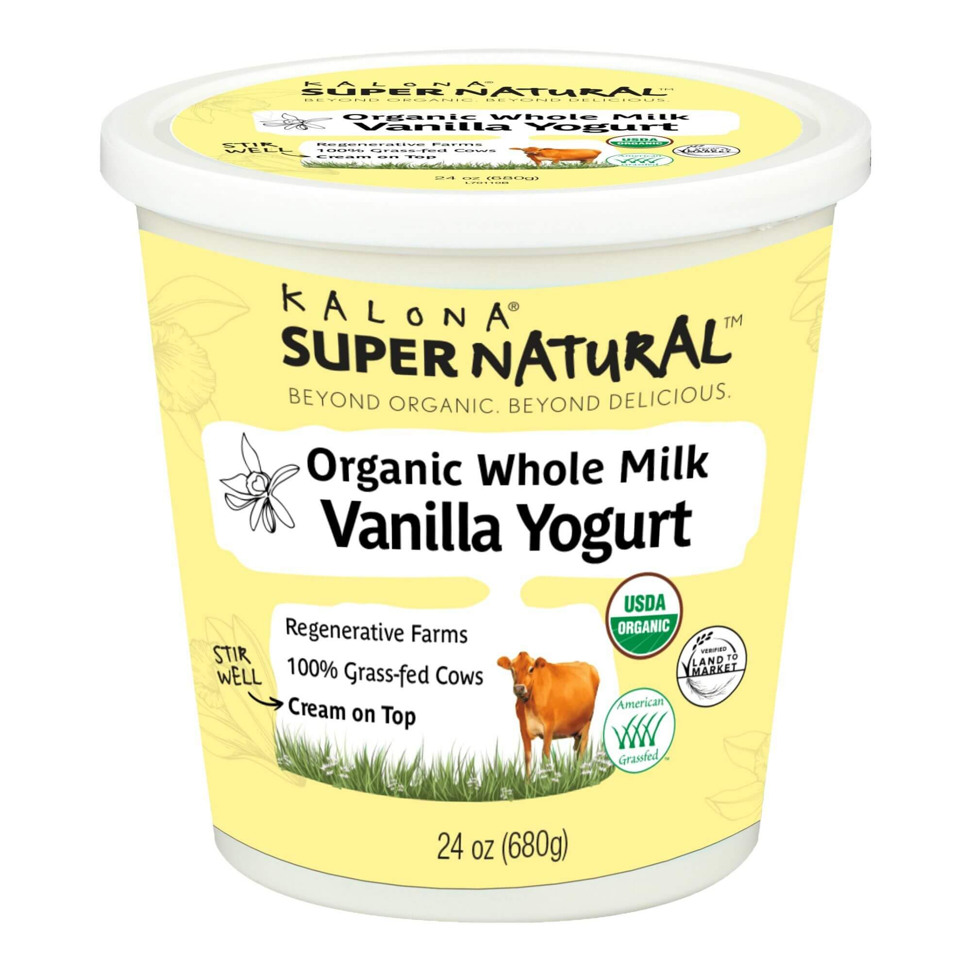 Organic Whole Milk Vanilla Yogurt by Kalona SuperNatural - Tier E kids snack