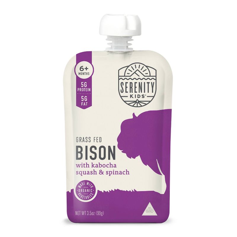 Serenity Kids Grass Fed Bison with Organic Kabocha Squash & Spinach Baby Food Pouch by Serenity Kids - Tier B kids snack