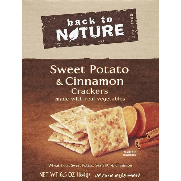 Sweet Potato Crackers by Back to Nature - Tier D kids snack