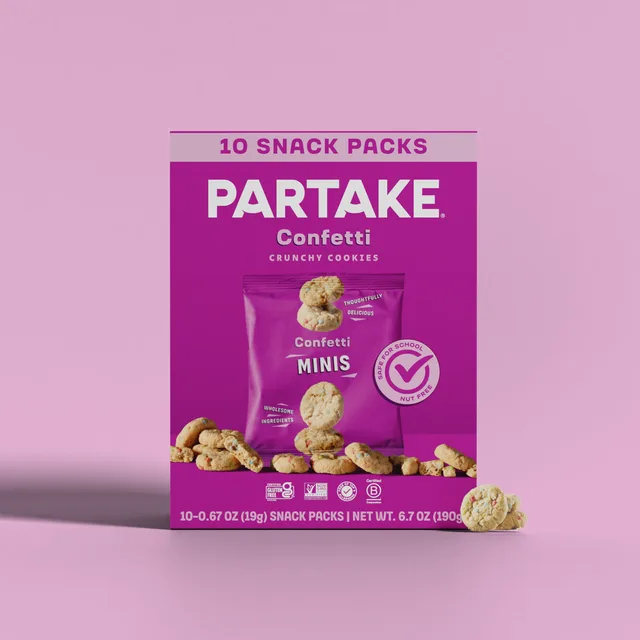 Partake Mini Confetti Crunchy Cookies (Snack Pack) by Partake - Tier D kids snack