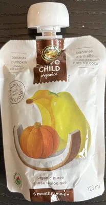 Banana pumpkin pear coconut puree by Nature's Path Love Child Organics - Tier B kids snack
