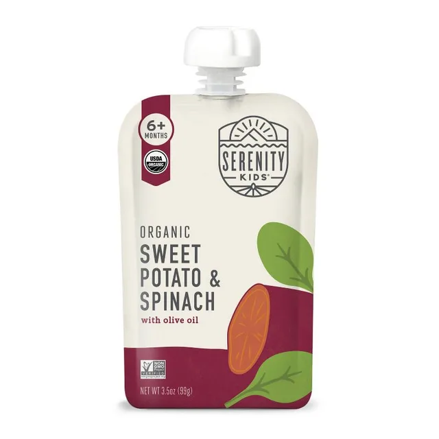 Serenity Kids Organic Sweet Potato and Spinach with Organic Olive Oil Baby Food Pouch by Serenity Kids - Tier B kids snack