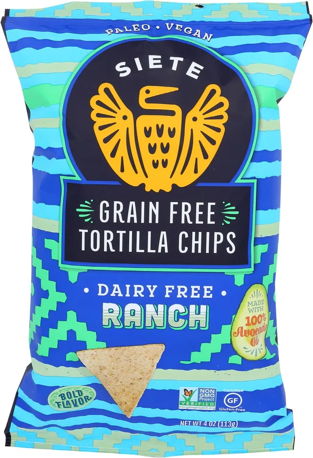Siete Grain-Free Tortilla Chips Ranch by Siete - Tier A kids snack