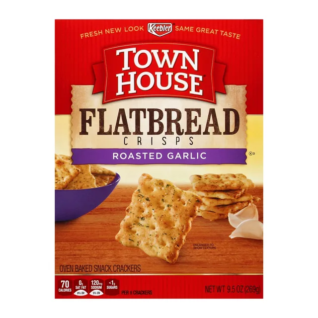 Keebler Town House Crackers Roasted Garlic 9.5oz by Town House - Tier B kids snack