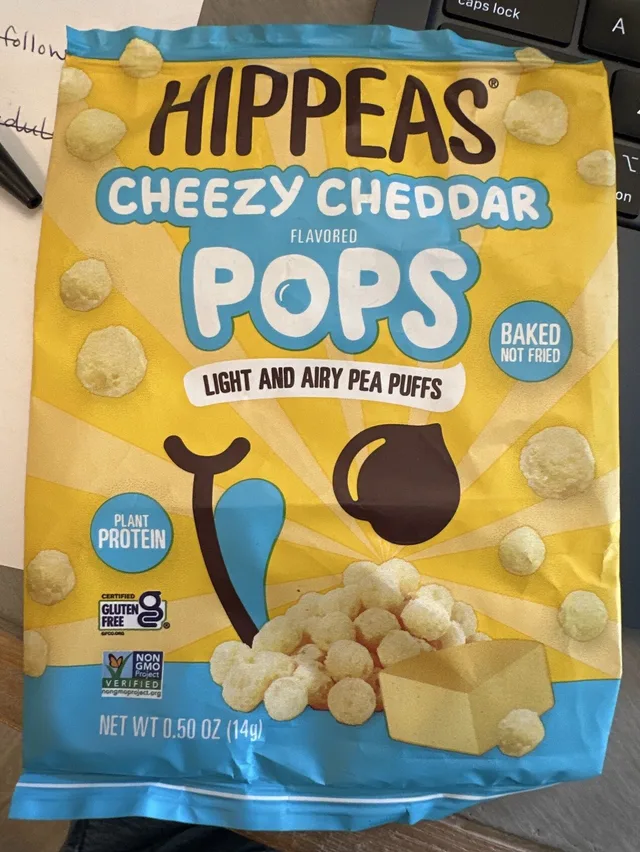 Cheezy Cheddar Flavored Pop by Hippeas - Tier C kids snack