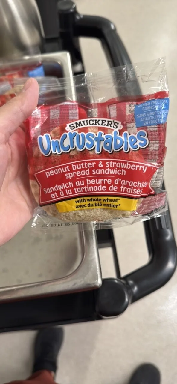 peanut butter & strawberry spread sandwich by Smucker's Uncrustables - Tier B kids snack