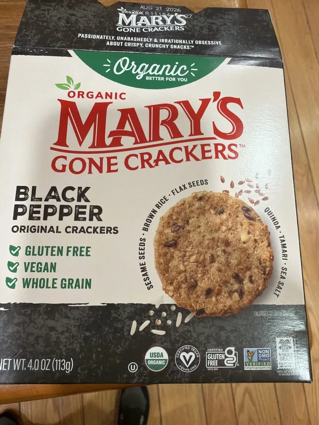 Black Pepper by Mary's Gone Crackers - Tier A kids snack