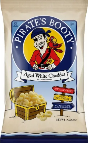 Pirate Booty, Baked Carrot Corn Puffs, Sea Salt by Pirate's Booty - Tier C kids snack