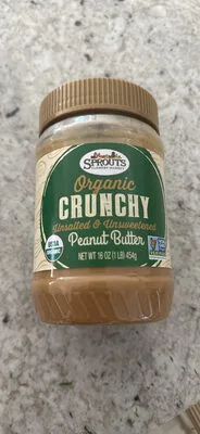 Organic Crunchy Unsalted & Unsweetened Peanut Butter by Sprout Organic - Tier B kids snack