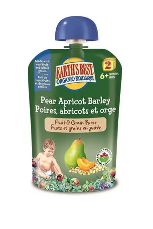 Pear Apricot Barley Fruit & Grain Puree by Earth's Best - Tier E kids snack