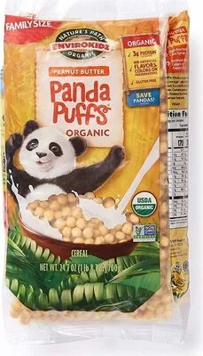 Panda Puffs Peanut Butter Cereal by Envirokidz - Tier E kids snack