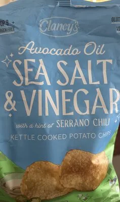 Avocado Oil Sea Salt & Vinegar Kettle Cooked Potato Chips by Clancy's - Tier B kids snack