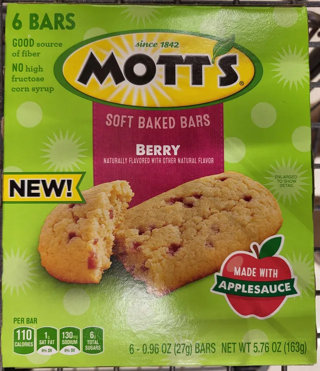 Soft Baked Bars Berry by Mott's - Tier D kids snack