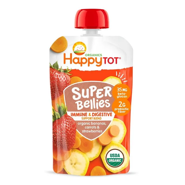 Happy Tot Super Bellies Organic Bananas, Carrots & Strawberries Toddler Pouch by Happy Tot - Tier B kids snack