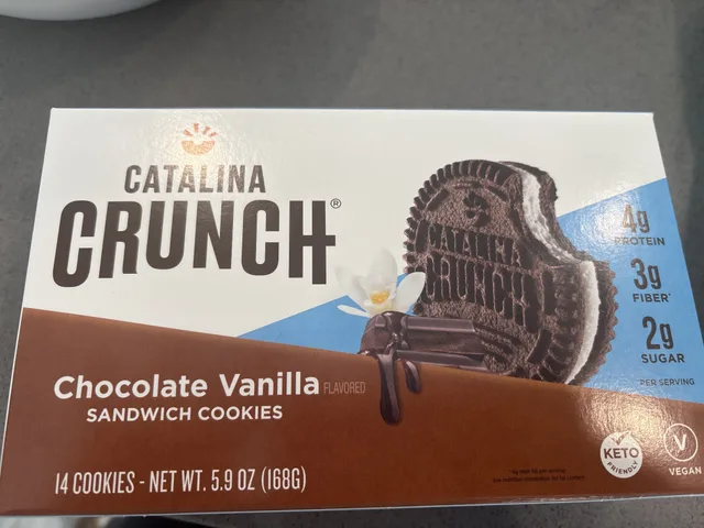 Chocolate Vanilla Sandwich Cookies by Catalina Crunch - Tier C kids snack