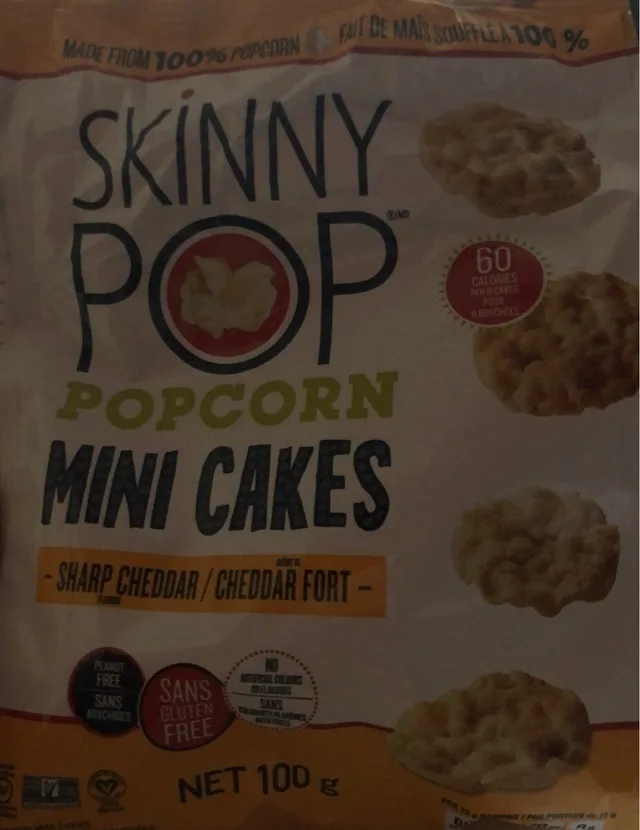 Sharp Cheddar Popcorn Mini Cakes by SkinnyPop - Tier A kids snack