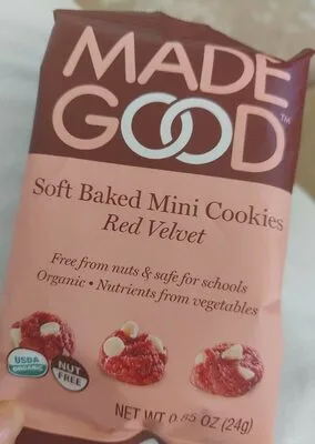 Soft Baked Mini Cookies Red Velvet by MadeGood - Tier E kids snack