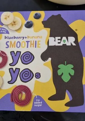 Blueberry Banana Smoothie Real Fruit Yoyos by BEAR - Tier E kids snack