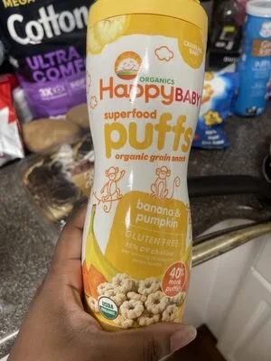 Superfood Puffs, Baby Food, Banana & Pumpkin by Happy Baby - Tier C kids snack