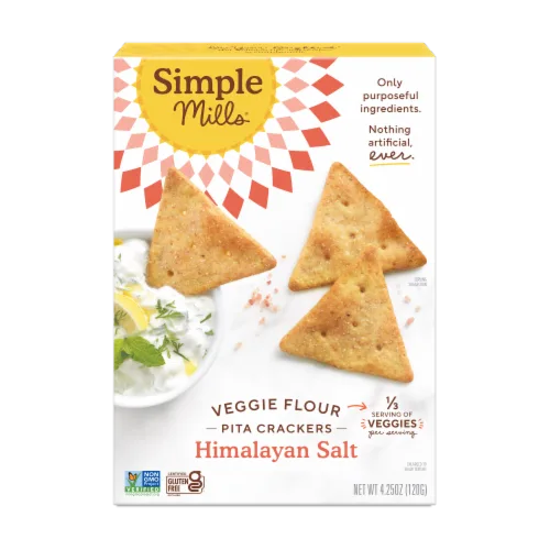 Himalayan Salt Veggie Pita Crackers by Simple Mills - Tier B kids snack