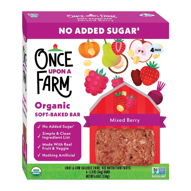 Mixed berry soft baked bar by Once Upon a Farm - Tier B kids snack