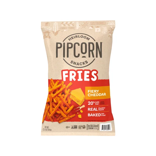 Fiery Cheddar Fries by Pipcorn - Tier A kids snack