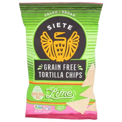 Siete Grain-Free Tortilla Chips Lime by Siete - Tier A kids snack