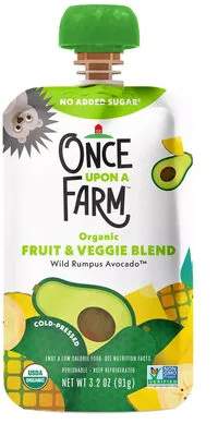Fruit & Veggie Blend: Wild Rumpus Avocado by Once Upon A Farm - Tier B kids snack