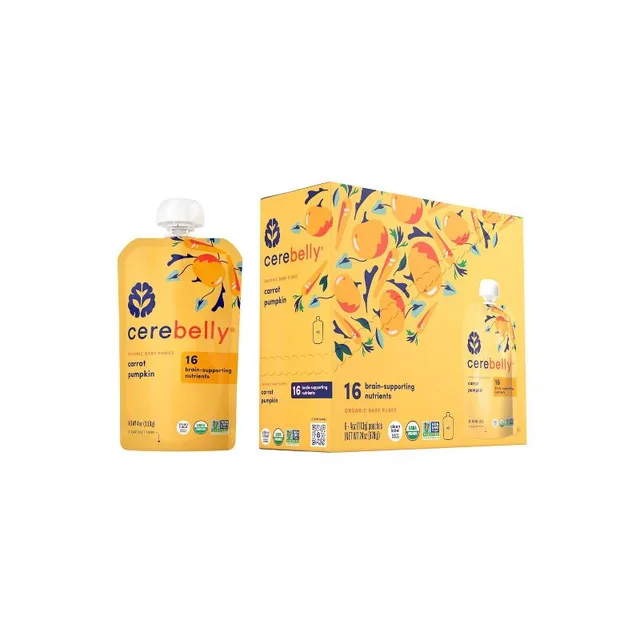 Cerebelly Organic Carrot and Pumpkin Baby Food Pouch by Cerebelly - Tier B kids snack