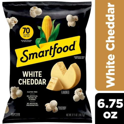Delight white cheddar popcorn bag by Smartfood - Tier A kids snack