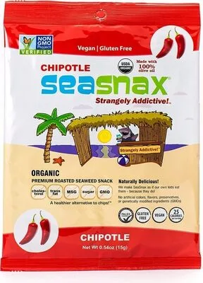 Chipotle Organic Premium Roasted Seaweed Snack by SeaSnax - Tier A kids snack