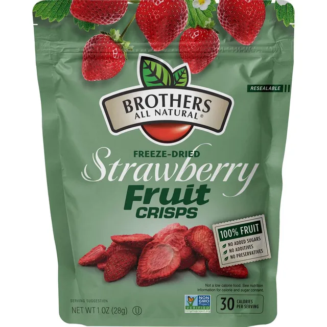 Freeze Dried Strawberry Fruit Crisps by Brothers All Natural - Tier B kids snack