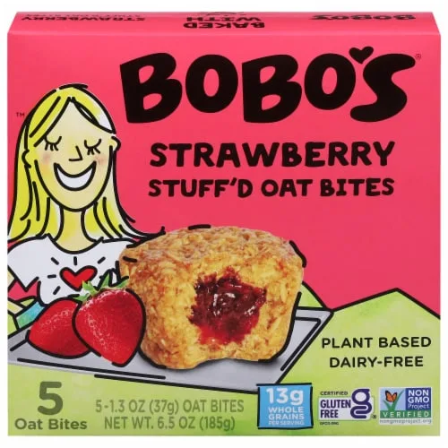 Strawberry Stuffed Oat Bite by Bobo's - Tier E kids snack