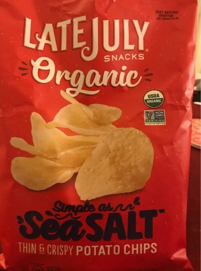 Snacks Sea Salt thin & crispy potato chips by Late July - Tier A kids snack