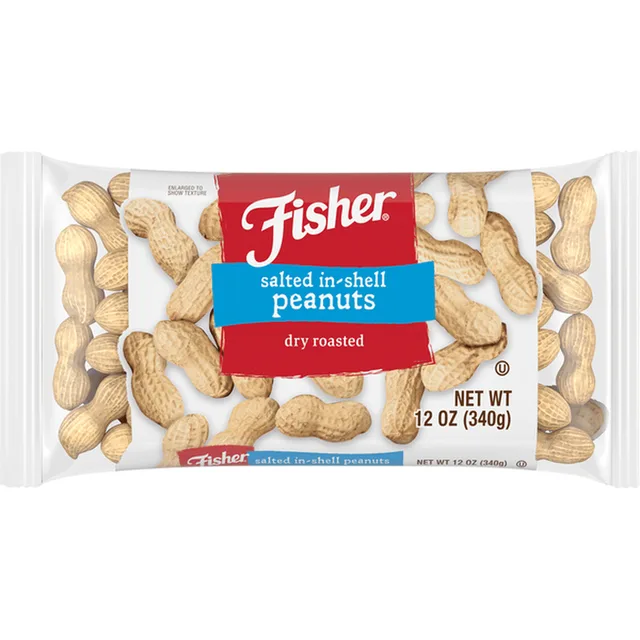 Dry Roasted Salted In-Shell Peanuts by Fisher - Tier C kids snack