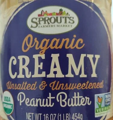 Organic Creamy Unsalted & Unsweetened Peanut Butter by Sprout Organic - Tier B kids snack