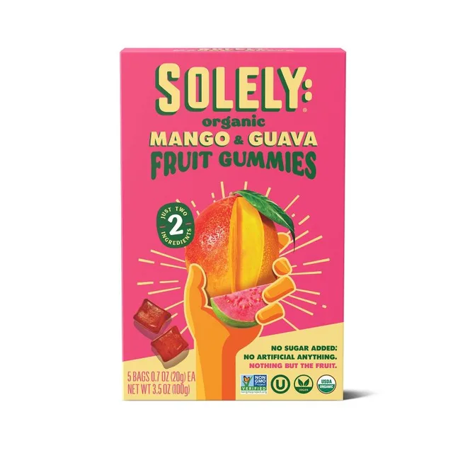 Solely Organic Mango & Guava Whole Fruit Gummies by Solely - Tier B kids snack