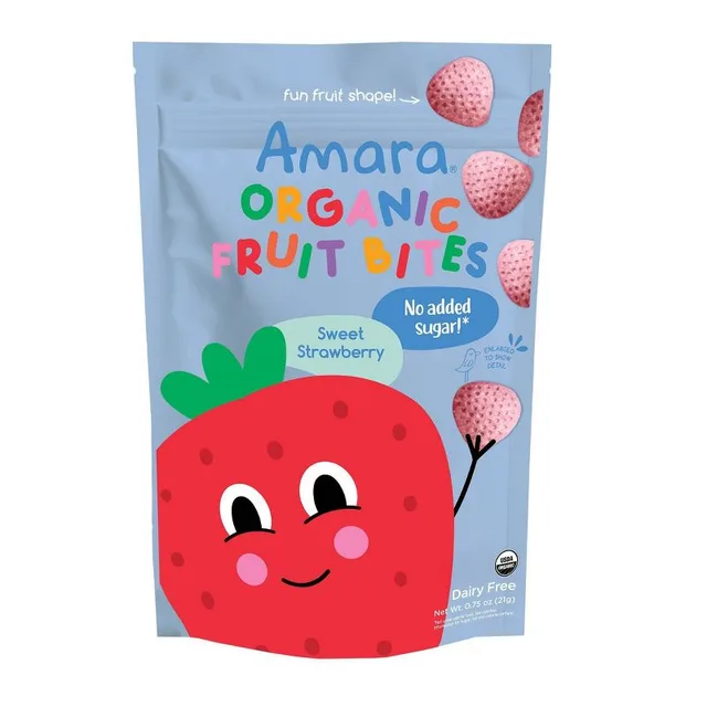 Amara Organic Fruit Bites Baby Snacks - Sweet Strawberry by Amara - Tier B kids snack
