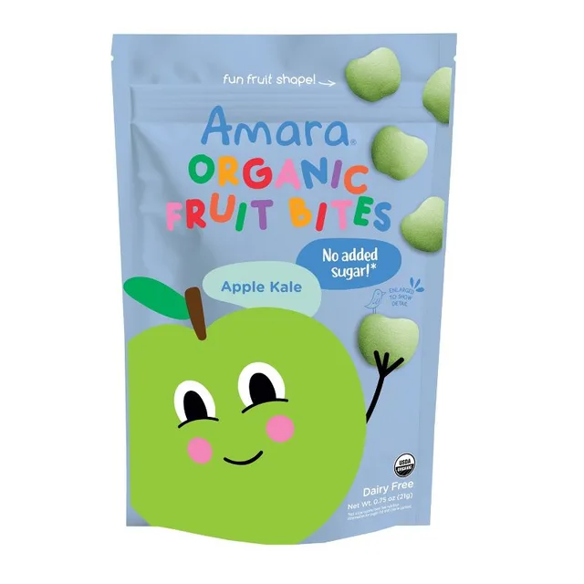 Amara Organic Fruit Bites Baby Snacks - Apple Kale by Amara - Tier B kids snack